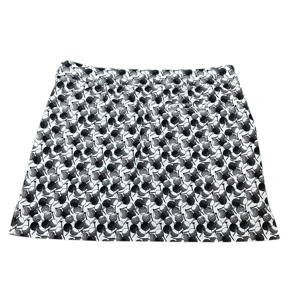 Izod Golf Ladies Black‎ and White Golf Ball Print Skort, Size 14